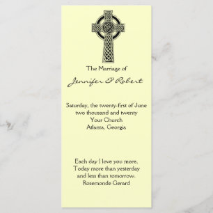 Celtic Cross in Black and Ivory Wedding Program