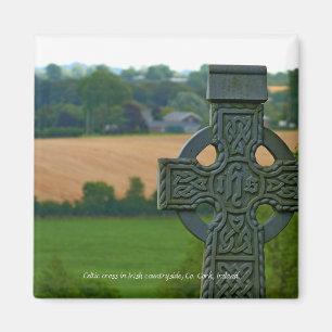 Celtic Cross in countryside Ireland Magnet