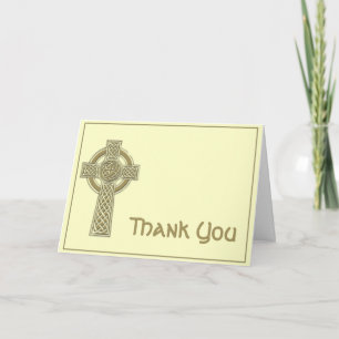 Celtic Cross in Gold and Mythic Ivory Thank You