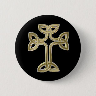 Celtic cross knot 2 inch round button