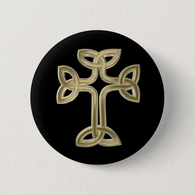 Celtic cross knot 2 inch round button (Front)