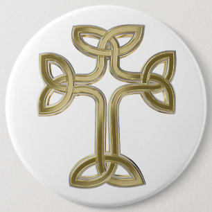 Celtic cross knot 6 inch round button