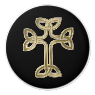 Celtic cross knot ceramic knob