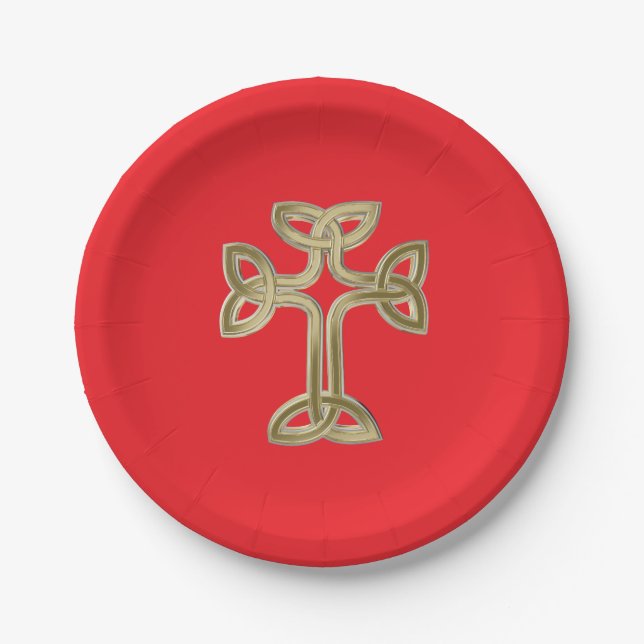 Celtic cross knot paper plate (Front)