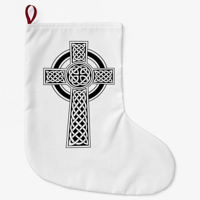 Celtic Cross Large Christmas Stocking (Front)