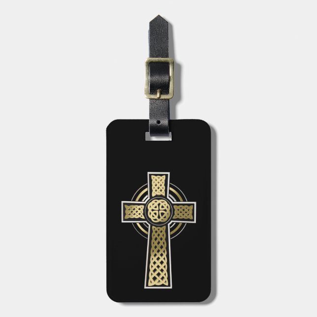 Celtic cross luggage tag (Front Vertical)