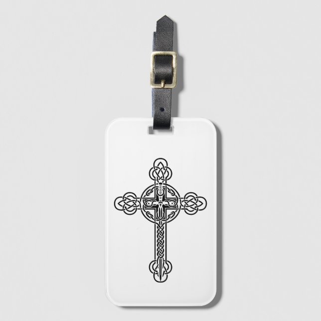 Celtic cross luggage tag (Front Vertical)
