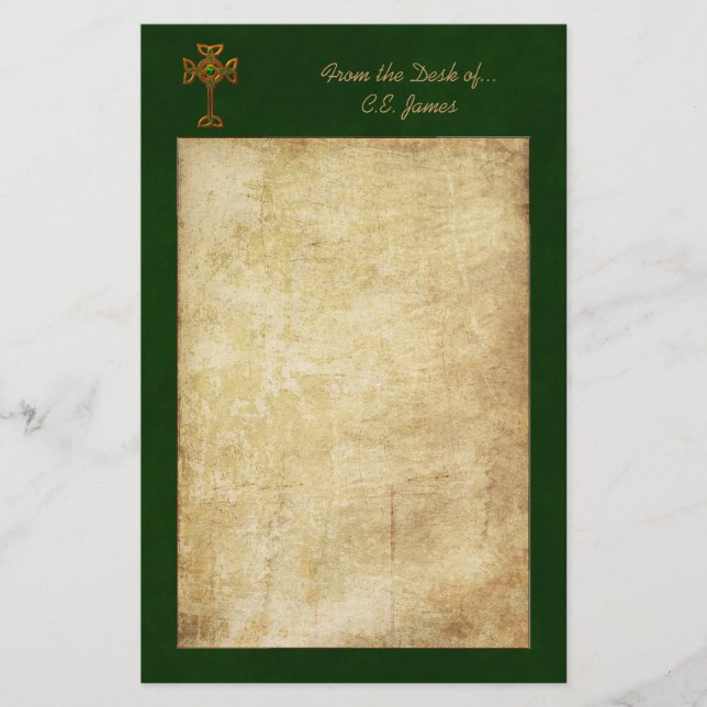Celtic Cross & Parchment Stationery (Front)