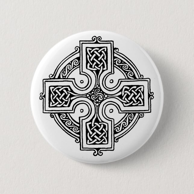Celtic cross pattern 2 inch round button (Front)