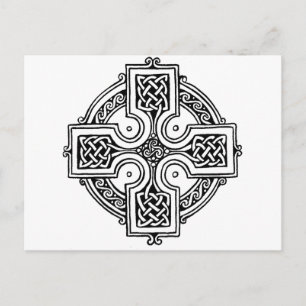 Celtic cross pattern postcard