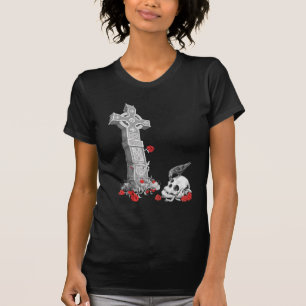 Celtic Cross, Raven and Skull T-Shirt