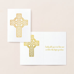 Celtic Cross Religious Foil Card