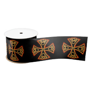 Celtic cross ribbon satin ribbon