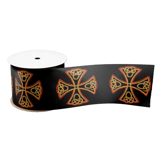 Celtic cross ribbon satin ribbon (Spool)