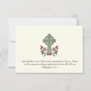 Celtic Cross Roses Thank You RSVP Card