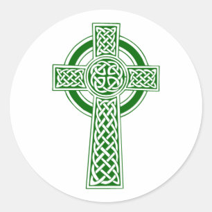 Celtic Cross round sticker