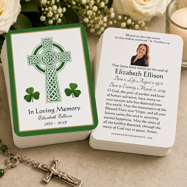  Celtic Cross Shamrocks Funeral Memorial Prayer  (Creator Uploaded)