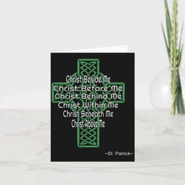 Celtic Cross Shirt St Patrick's Prayer Christian  Card (Front)