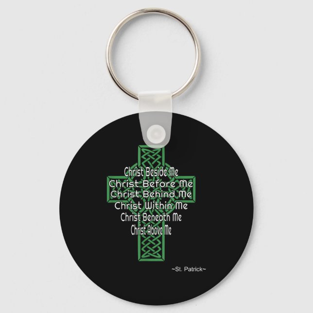 Celtic Cross Shirt St Patrick's Prayer Christian  Keychain (Front)