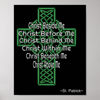 Celtic Cross Shirt St Patrick's Prayer Christian  Poster