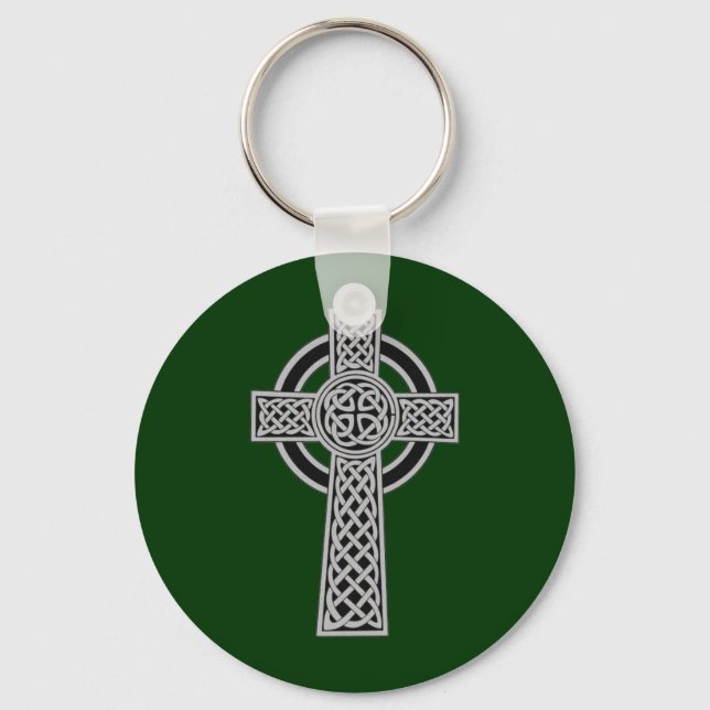 Celtic Cross - Silver Keychain (Front)