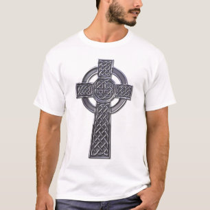 Celtic Cross - Silver T-Shirt
