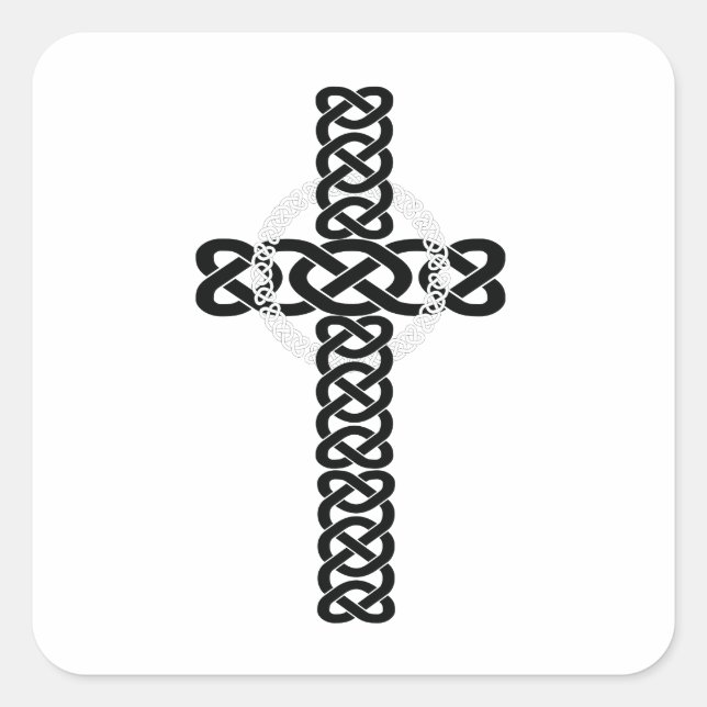 Celtic Cross Square Sticker (Front)
