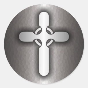 Celtic Cross (steel) Classic Round Sticker