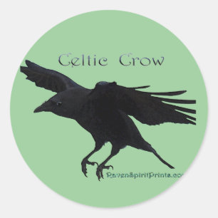 CELTIC CROW Collection Classic Round Sticker