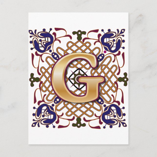 Celtic Design Letter G Postcard (Front)
