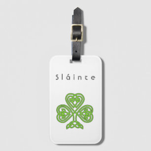 Celtic Design Shamrock St. Patrick's Day Slainte Luggage Tag