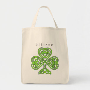 Celtic Design Shamrock St. Patrick's Day Slainte Tote Bag