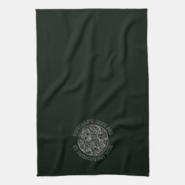 Celtic Design St. Patrick's Day Bar or Kitchen Towel (Vertical)