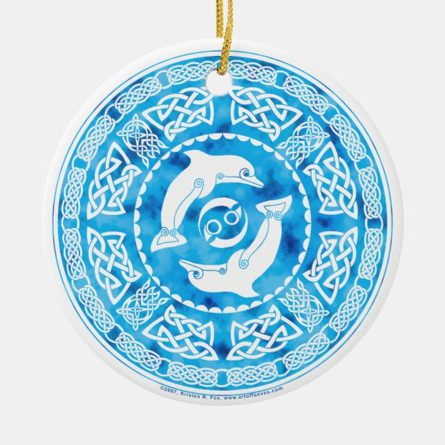 Celtic Dolphins Ornament (Front)