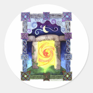 Celtic Doorway Classic Round Sticker