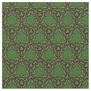 Celtic Dragon Chain in  Dark Green Fabric