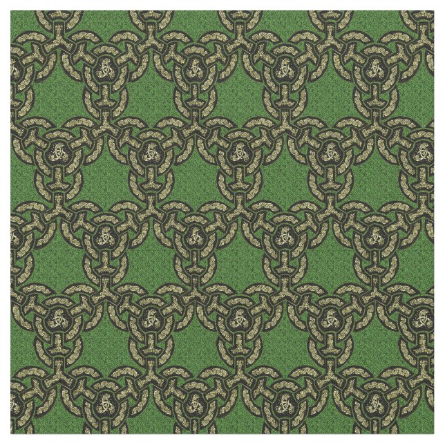 Celtic Dragon Chain in  Dark Green Fabric (Close Up)