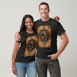 Celtic Dragon Elegance in Minimalist Black Ink T-Shirt