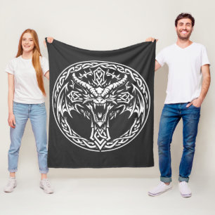 Celtic Dragon Emblem by BurnsInHell Fleece Blanket