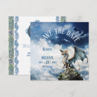 Celtic Dragon Fantasy Wedding Save the Date Card