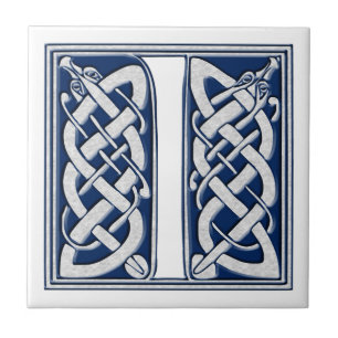 Celtic Dragon Initial I Tile