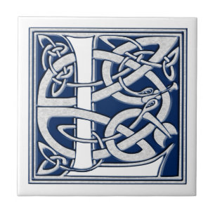 Celtic Dragon Initial L Tile