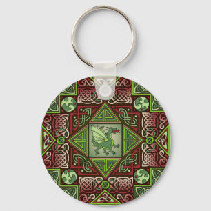 Celtic Dragon Labyrinth Keychain
