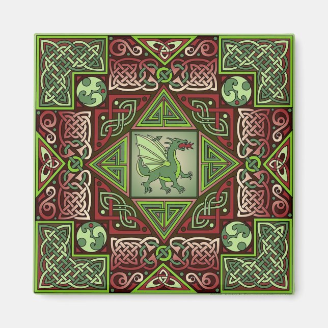 Celtic Dragon Labyrinth Magnet (Front)