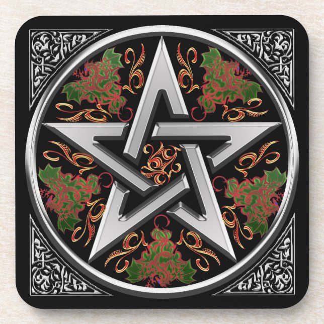 Celtic Dragon Pentagram Coaster (Front)