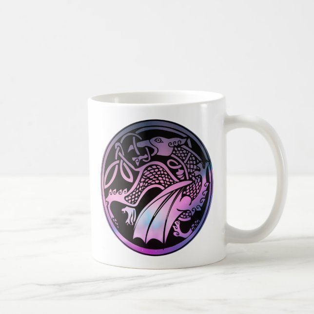 Celtic Dragon Round Coffee Mug (Right)