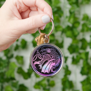 Celtic Dragon Round Keychain