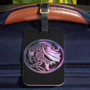 Celtic Dragon Round Luggage Tag