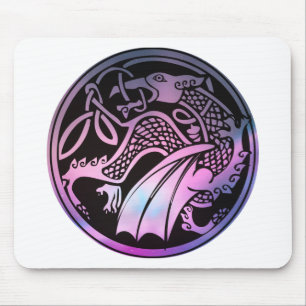 Celtic Dragon Round Mouse Pad