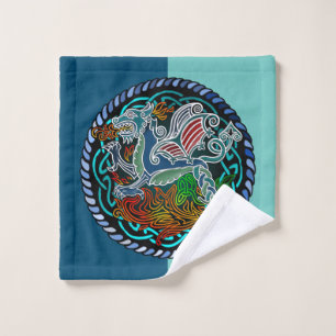 Celtic dragon wash cloth